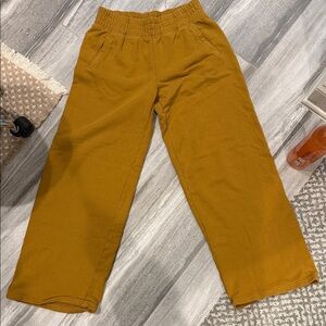 Aerie Mustard Wide Leg Pants